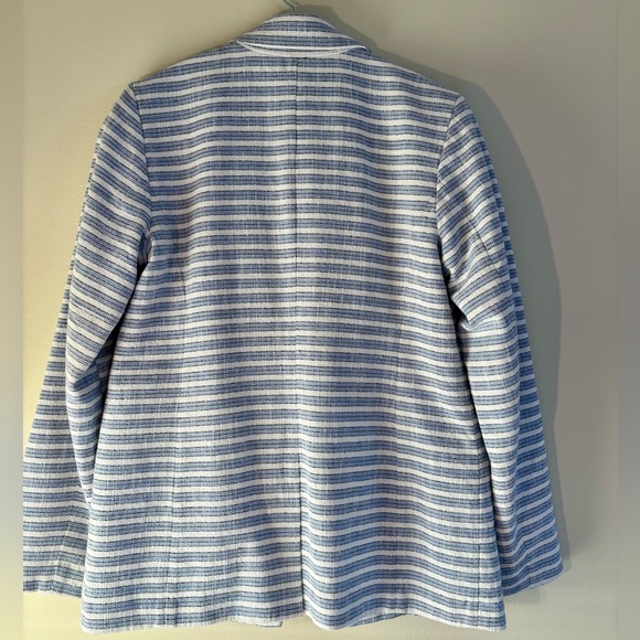 J.Jill Blue & White Striped Spectator Blazer Size XS - Picture 4 of 9